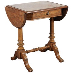 English Burr Elm Drop-Leaf Table