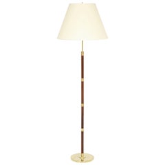 Danish Brass and Rosewood Floor Lamp by Fog & Mørup, circa 1950s