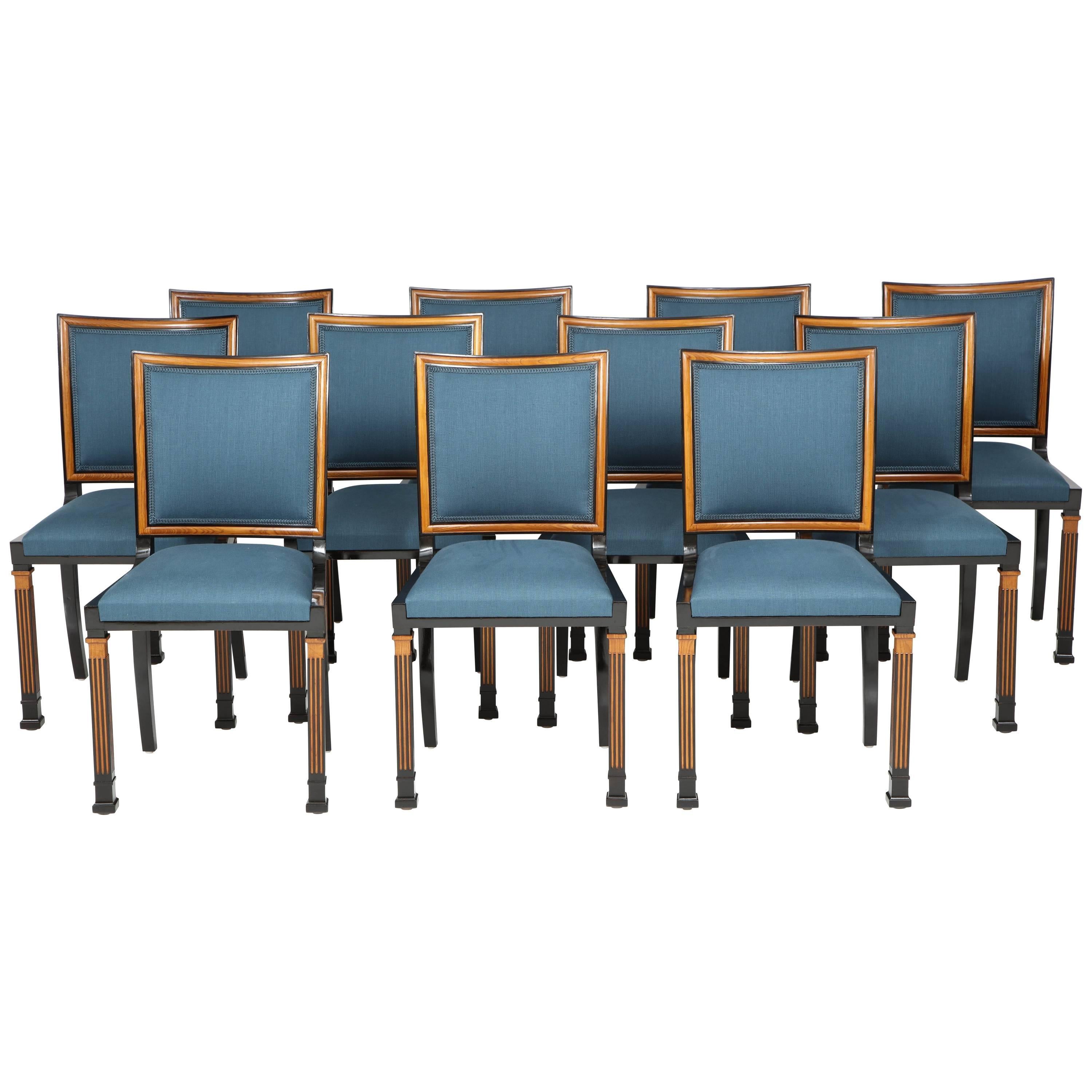 Set of 11 Swedish Grace Side Chairs by Erik Chambert, circa 1930-1940