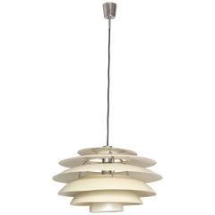 1960s Stilnovo White Pendant Light Fixture