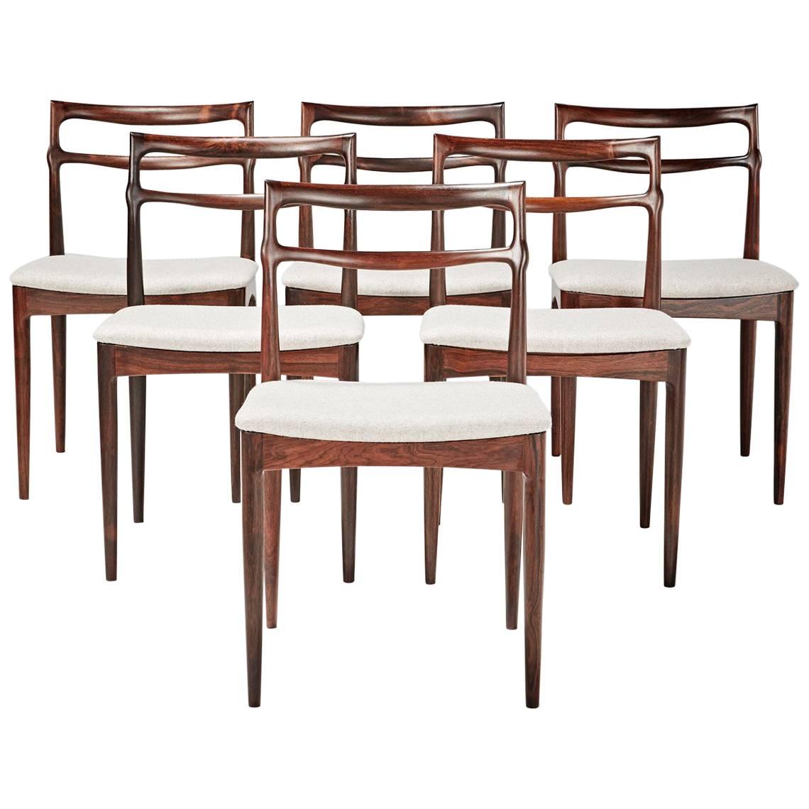 H.W. Klein, Set of Six Rosewood Dining Chairs