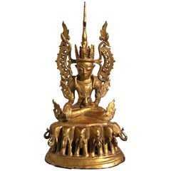 Burmese Arakan Lacquered and Gilt Bronze Healing Buddha, 18th Century