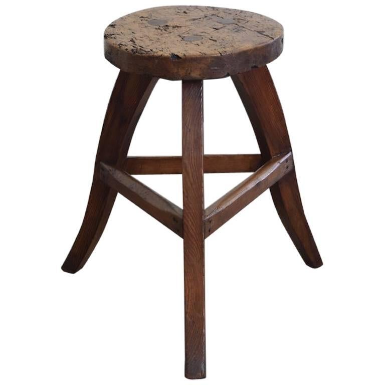German Low Stool or Table in Pinewood, Early 19th Century