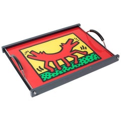 Keith Haring Églomisé Glass Serving Tray