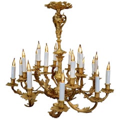 Chandelier, Period Napoleon III, 19th Century, Gold Gilt Bronze