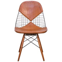 Original Eames PKW-2 Wire Chair on Dowel Swivel Base