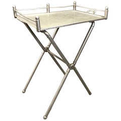 Brushed Aluminum Folding Tray Table by Mary Wright for Everlast Metal Products