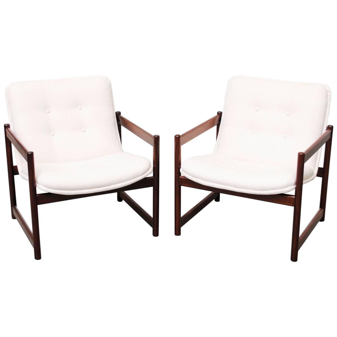 Artifort Lounge Chairs with Wood Frames