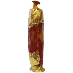 Red and Gold Glazed Decorative Vase