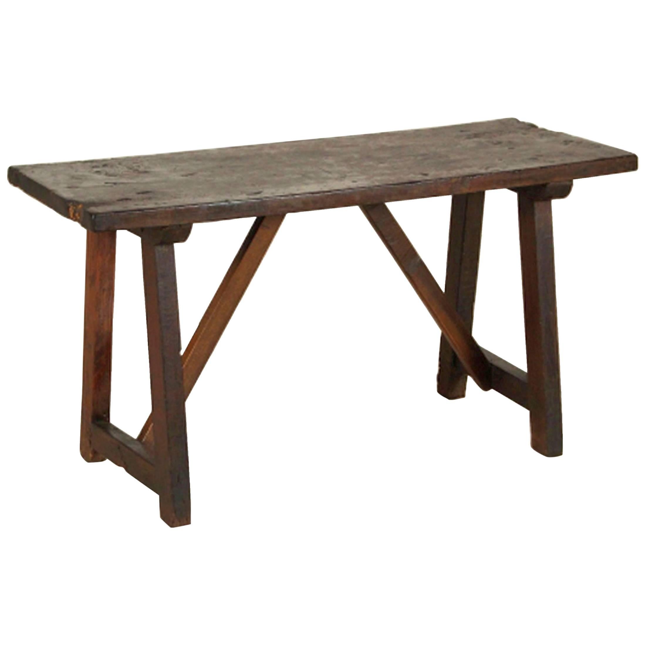 18th Century Tuscan Trestle Bench Table