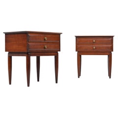 Vintage Willett Mid-Century Modern Solid Cherry Nightstands or Bedside Tables