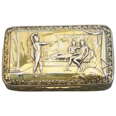 George III Silver Gilt Snuff Box 'Achilles & Agamemnon' by Joseph Willmore, 1814