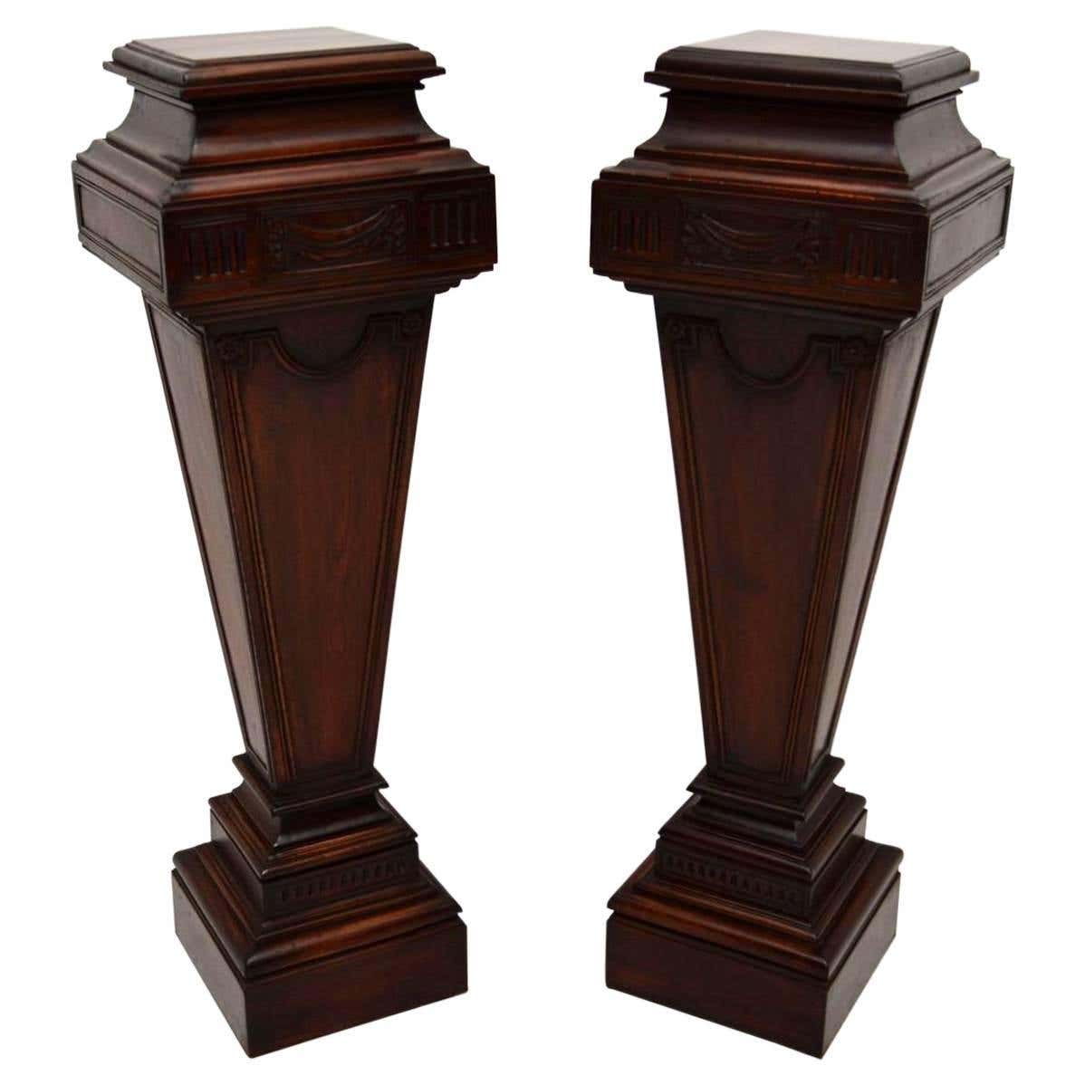 Antique Mahogany Columns – Pedestals at 1stDibs