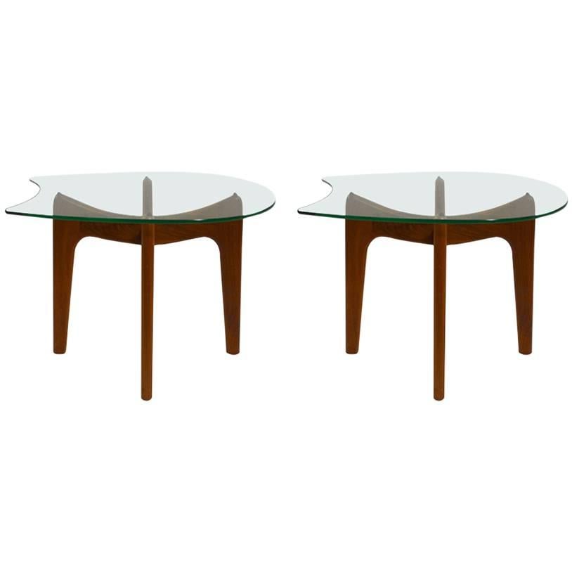 Unusual Pair of Pearsall End Tables