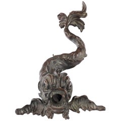Late 19th Century Bronze Recumbent Dolphin