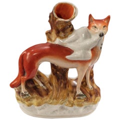 Late 19th Century Staffordshire Vase Figure of a Fox