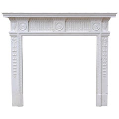 Late 19th Century, Painted Mahogany and Gesso Fire Surround