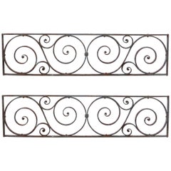 Pair of Antique Wrought Iron Scrolled Window Grills