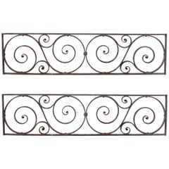 Pair of Antique Wrought Iron Scrolled Window Grills