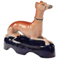 Late 19th Century, Staffordshire Recumbent Greyhound