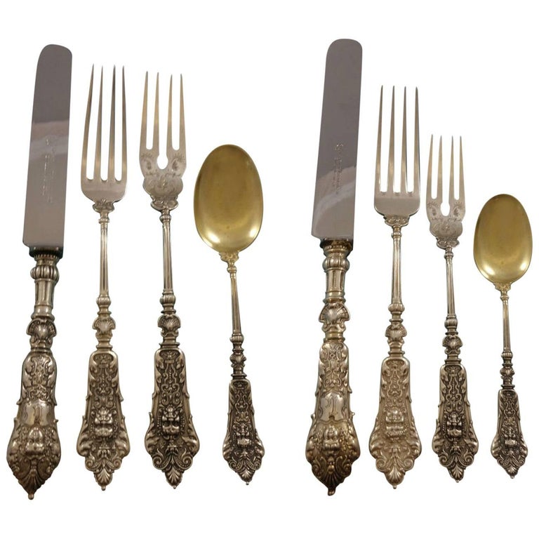 German 800 Silver Figural No. 36 Flatware Set Service Dinner Size 204