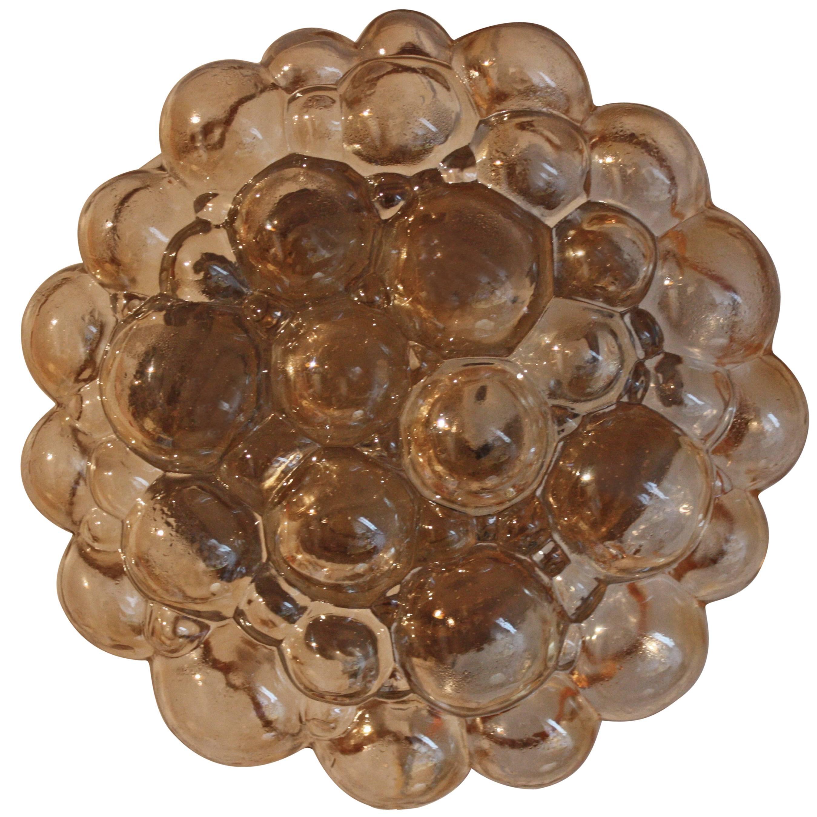 Mid-Century Flush Mount or Wall Sconce by H.Tynell Bubble Glass, circa 1960s