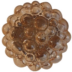 Mid-Century Flush Mount or Wall Sconce by H.Tynell Bubble Glass, circa 1960s