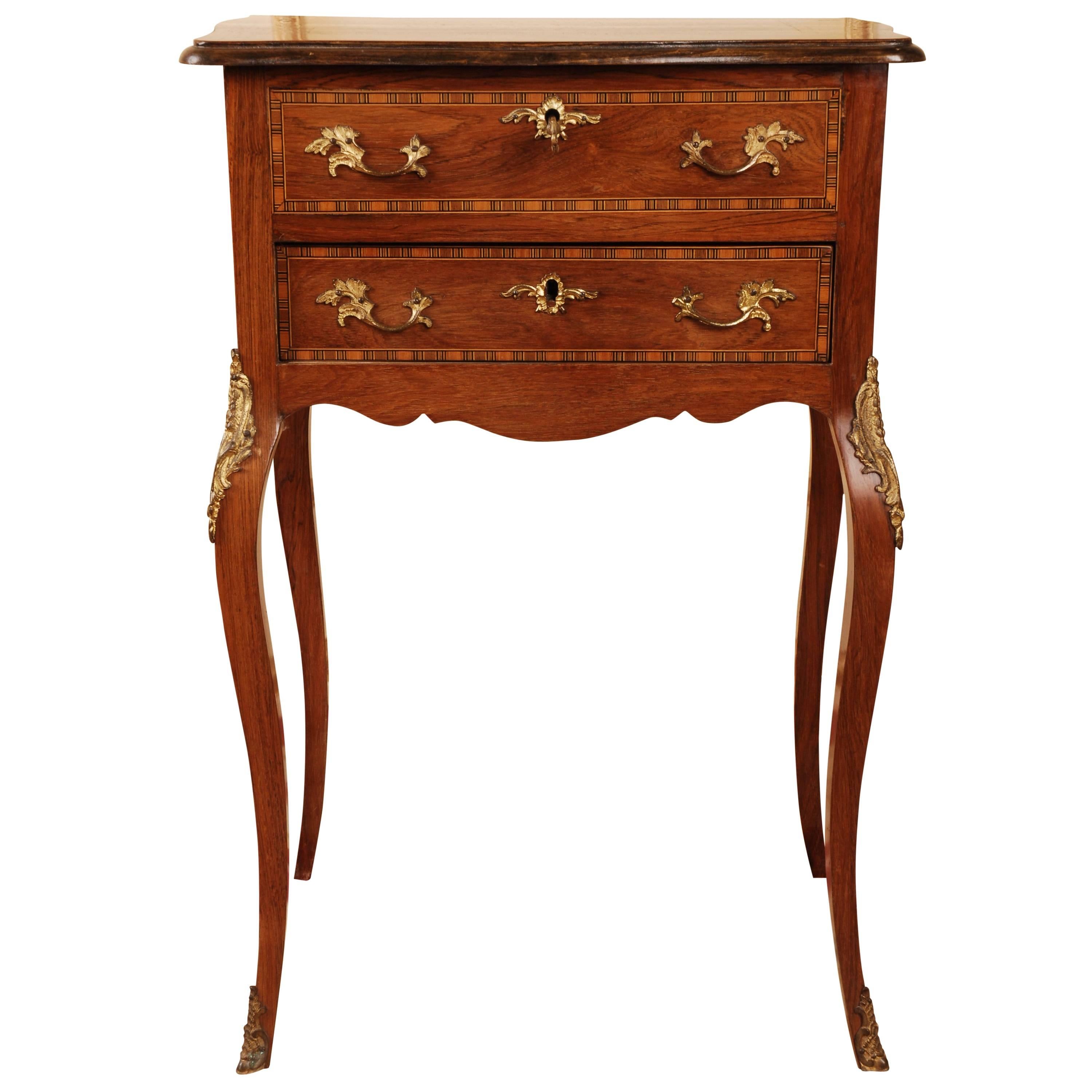 19th Century Louis XV Style Curved-Legs Side Table