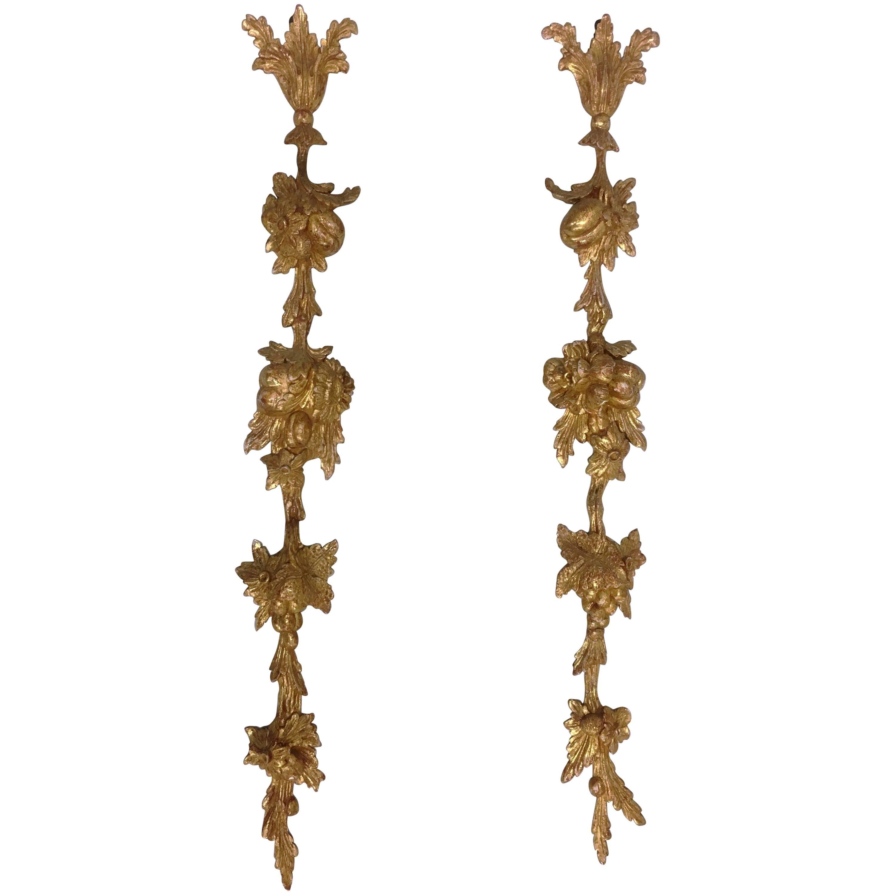 Pair of 18th Century Carved Giltwood Wall Appliques