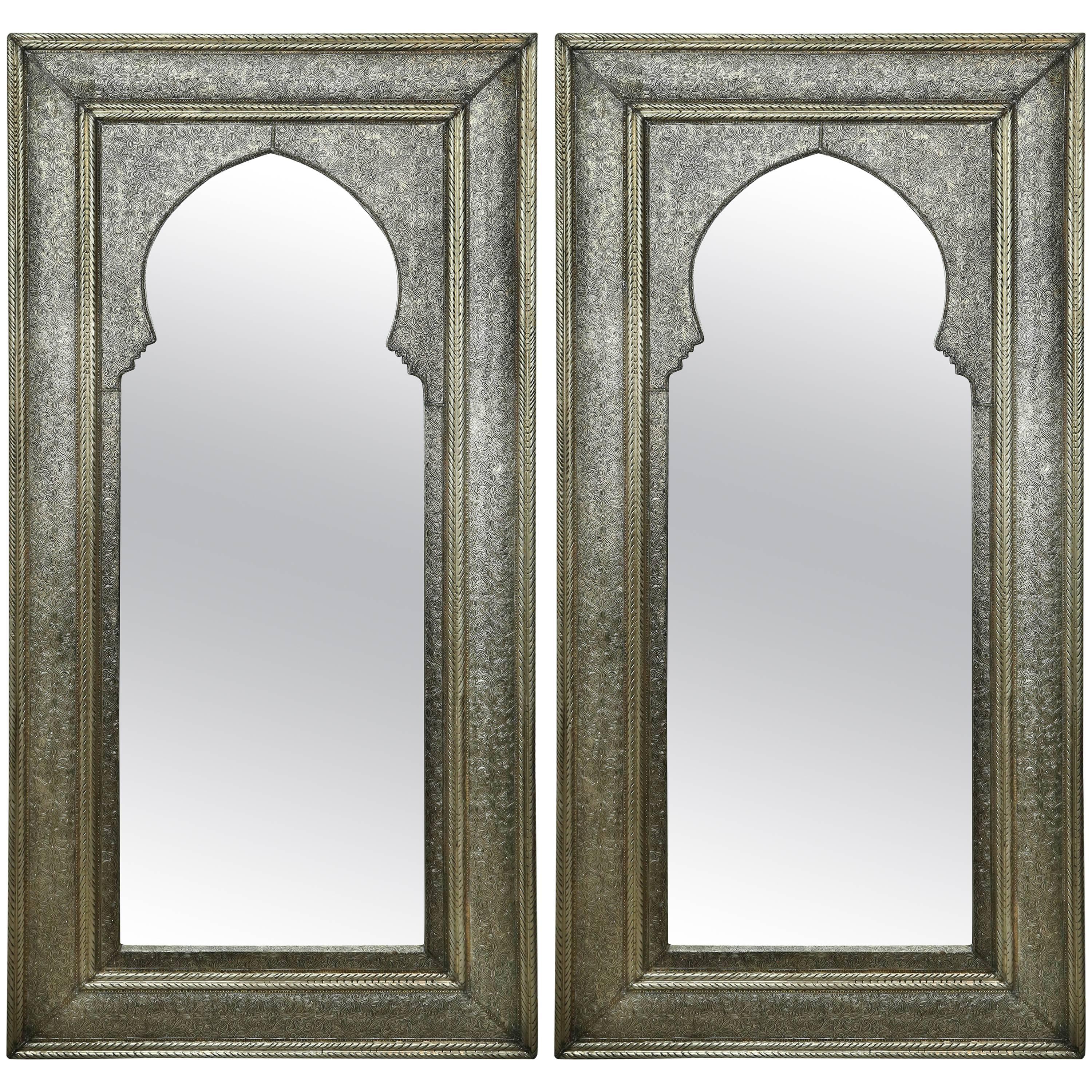 Beautifull Pair of Large Moroccan Keyhole Mirrors