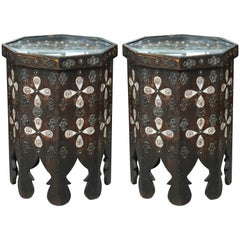 Superb Pair of Vintage Moroccan Hexagon Tables