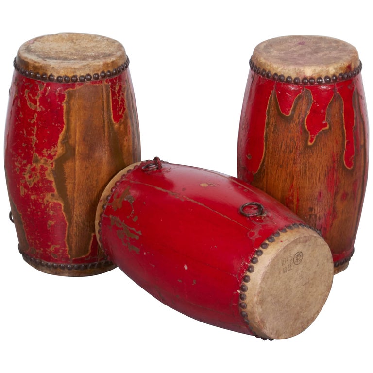 Antique Chinese Provincial Drums For Sale at 1stDibs