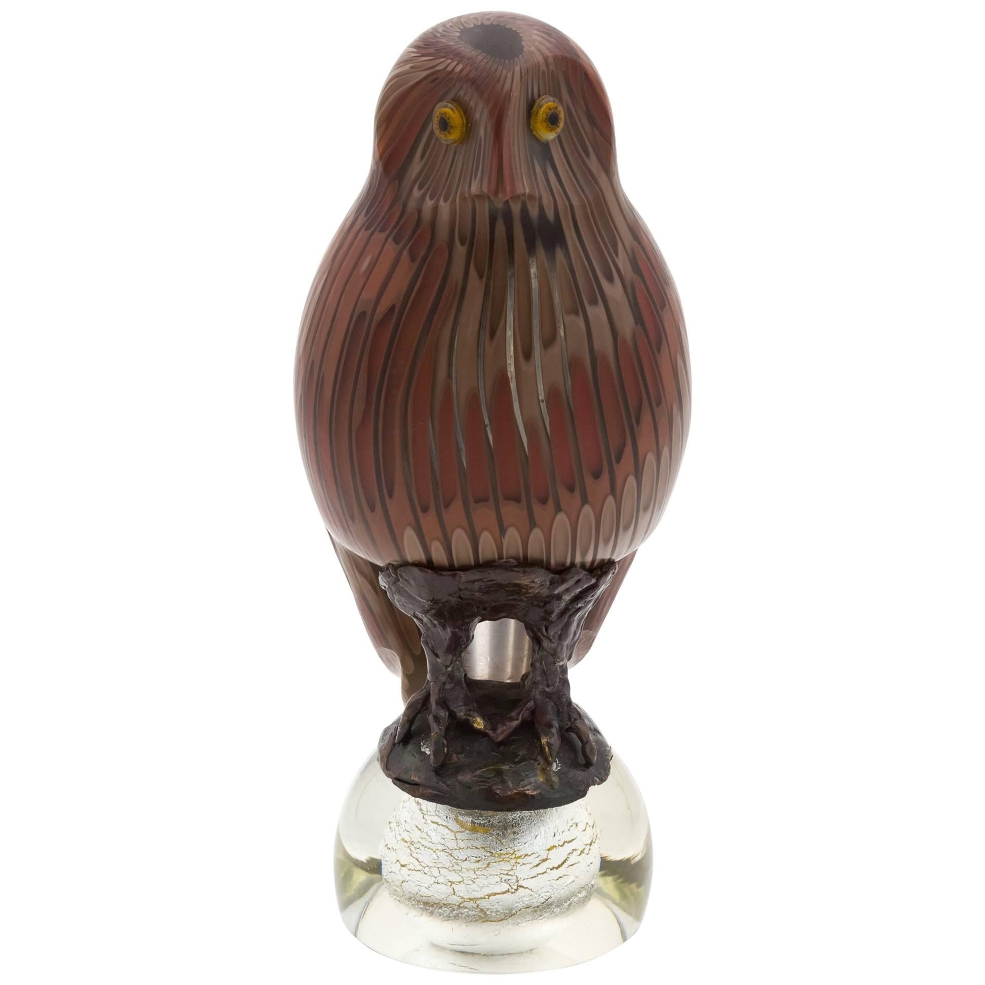 Venini Murano Italian glass Toni Zuccheri bird Owl