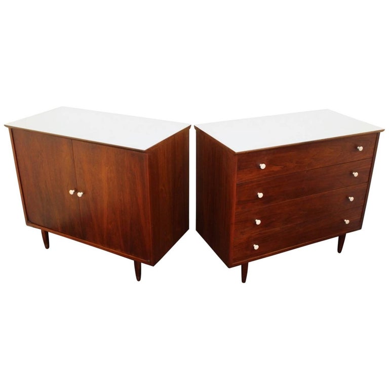 Pair of Dark Wood Commodes For Sale at 1stDibs