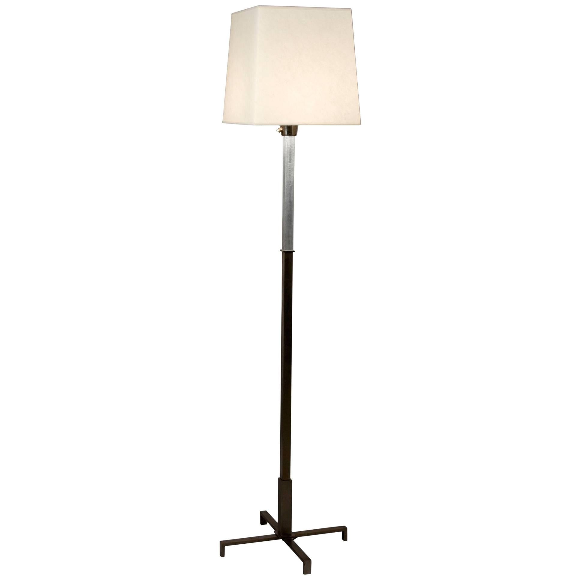 Cruciform Steel Floor Lamp, French, circa 1970 For Sale