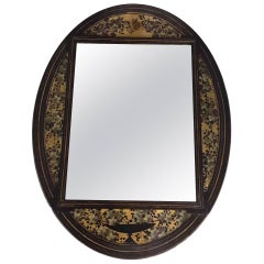 Antique Aesthetic Movement Carved and Painted Wall Mirror, England, 19th Century