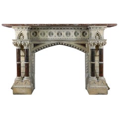 Monumental Gothic Revival Stone Victorian Chimneypiece