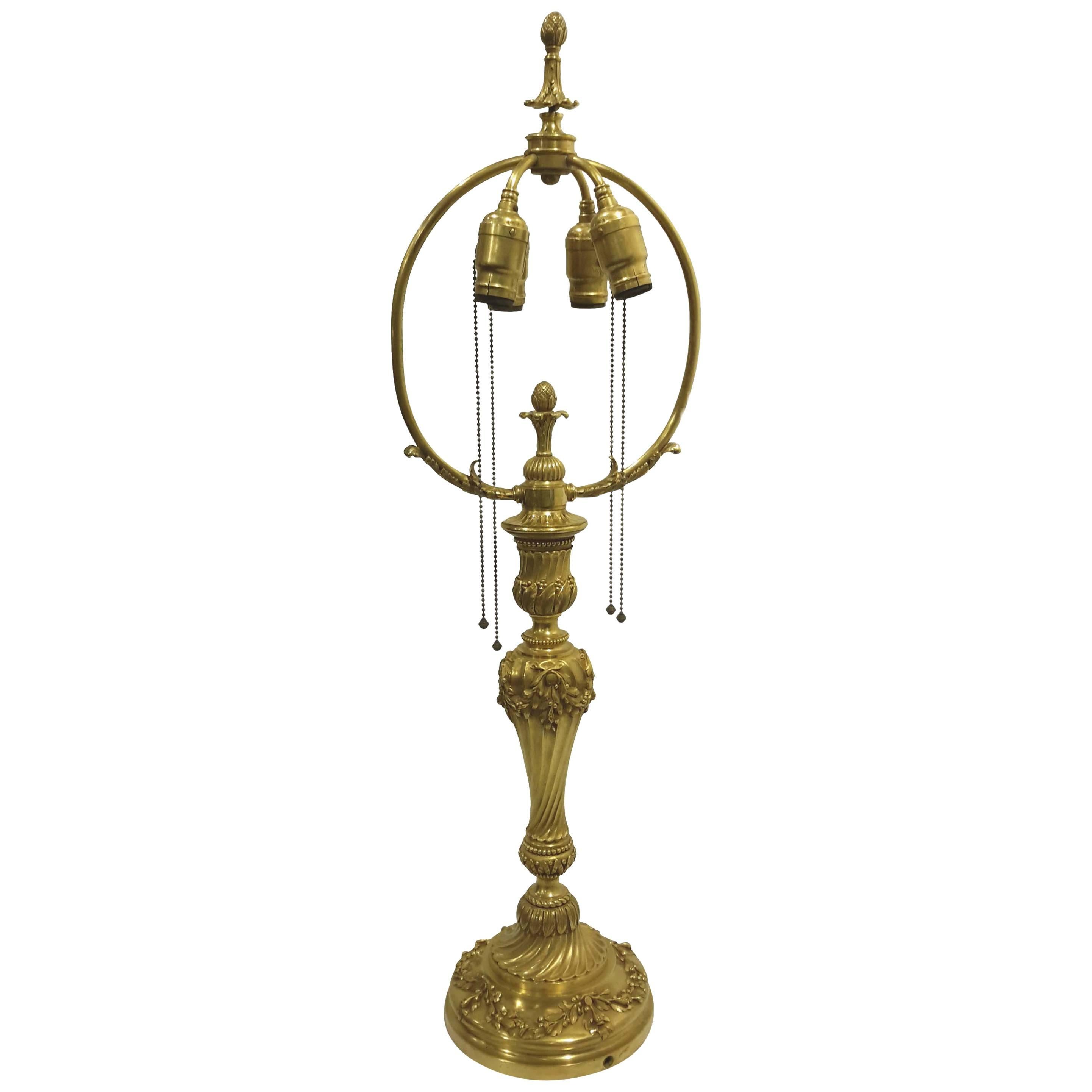 Caldwell Gilt Bronze Lamp, circa 1890