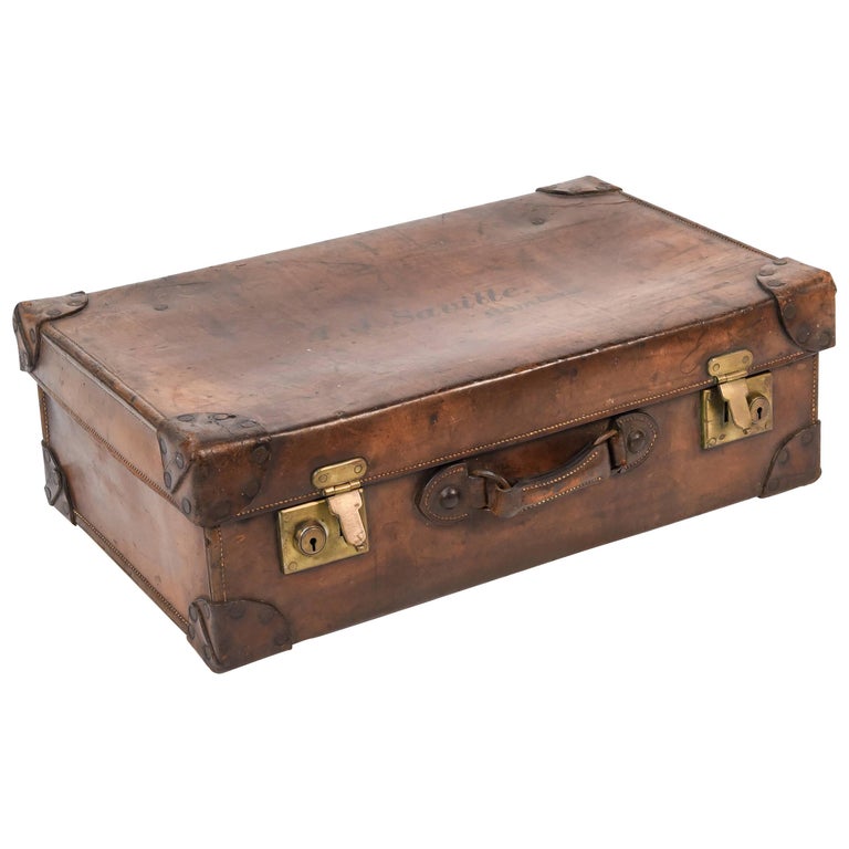 A.J. Saville Bombay Leather Luggage Suitcase