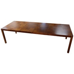 Mid-Century Modern Milo Baughman Burled Walnut Expandable Dining Table