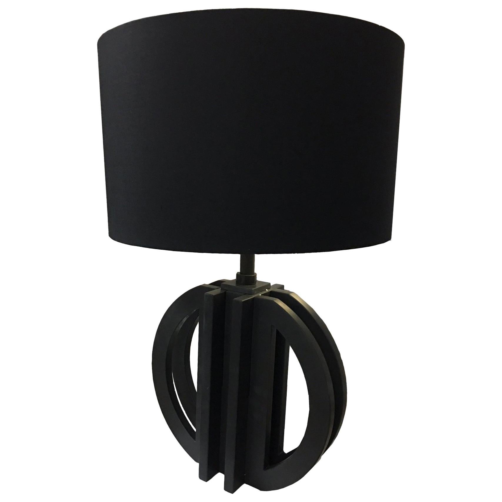 Pair of Italian Black Slate Stone Table Lamps by Massimo Maingiardi