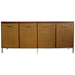 Mid-Century Modern Baughman for Founders Cane and Chrome Server Credenza, 1970s