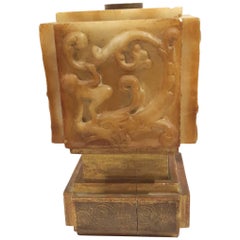 Neoclassical Revival Carved Alabaster Table Lamp