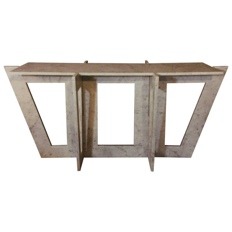 Two Modern Italian White Carrara Marble Consoles/Sofa Table By Massimo Mangiardi 1 Two Modern Italian White Carrara Marble Consoles/Sofa Table By Massimo Mangiardi 1