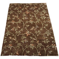 Wool and Silk Tibetan, European Inspired Area Rug