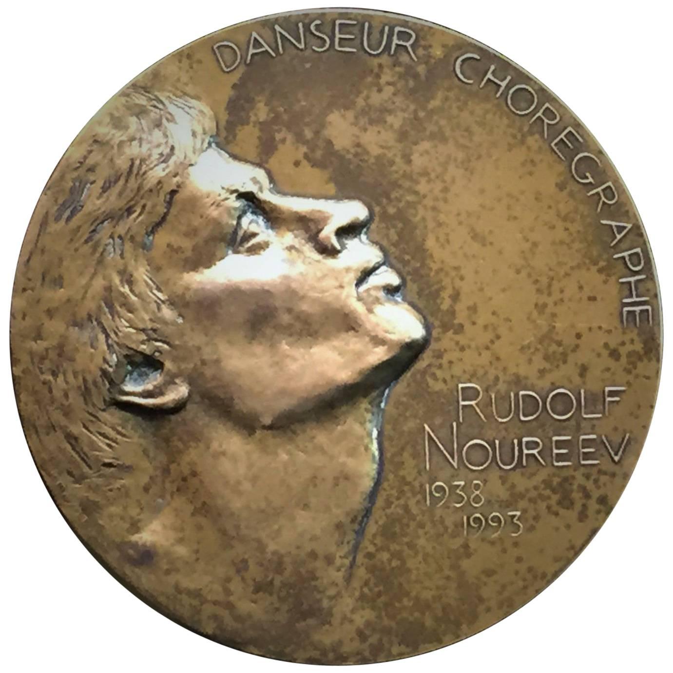 Renée Mayot, Rudolf Nureev, French Commemorative Bronze Medal, ca. 1996