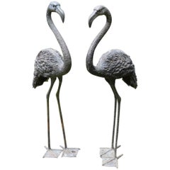 Pair of English Bronze Flamingoes 1