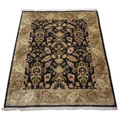 Used Black Tibetan Area Rug, European Inspired
