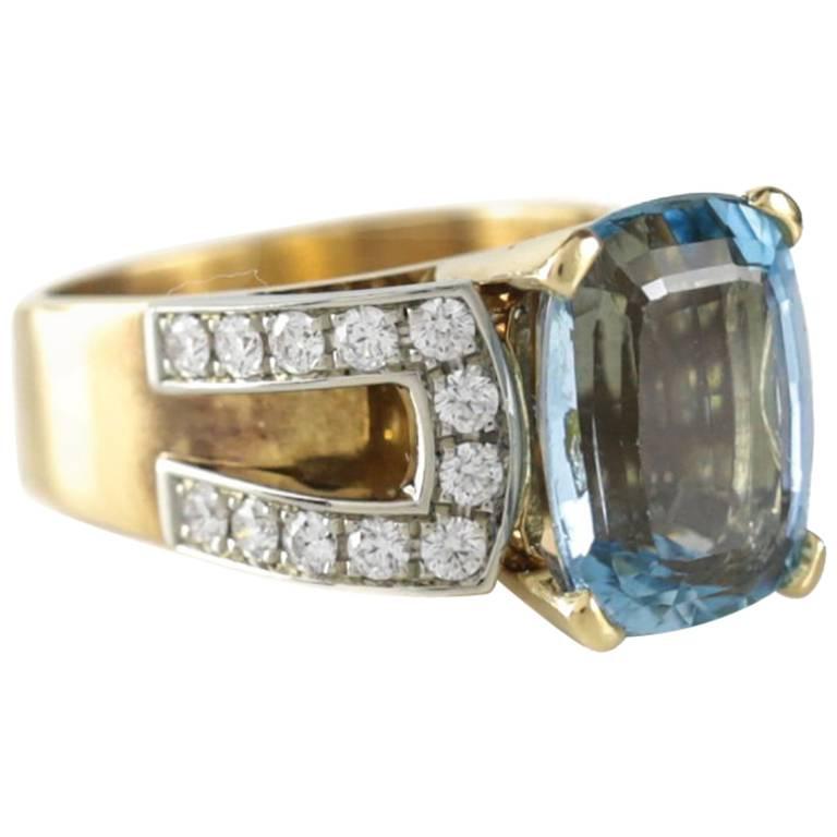 Jean-Francois Albert 18 Karat Gold, Diamond and 5 Carat Signature Fit Ring For Sale