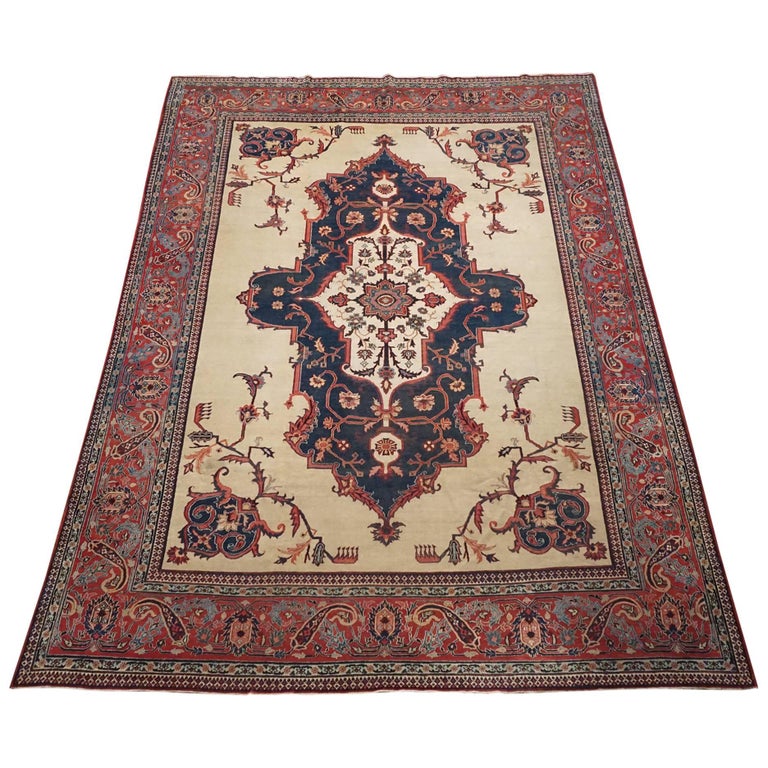 Worn Authentic Antique Heriz Persian Rug Circa 1900 At 1stdibs Antique Persian Serapi Heriz Area Rug Circa 1900